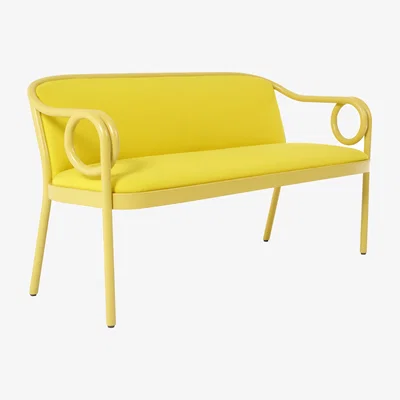 Made in Design Upholstered bench Loop textile wood / Fabric & curved beech L 145 cm - Wiener GTV Design