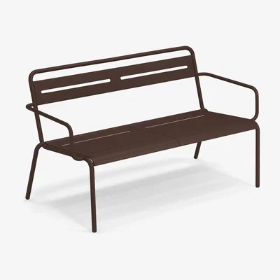 Made in Design Star Stackable bench - / With armrests - L 129 cm by Emu Brown