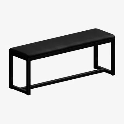 Made in Design Big Brother Padded bench leather black / L 160 cm - Leather - Zeus