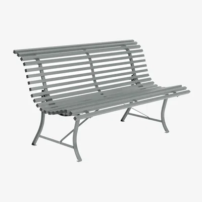 Made in Design Louisiane Bench with backrest metal grey / L 150 cm - Metal - Fermob