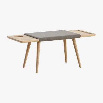 Made in Design Baenk Bench - L 110 cm / Wood & fabric by Woud Beige/Natural wood