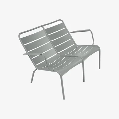 Made in Design Luxembourg Duo Bench with backrest metal grey / 2 seats - W 119 cm - Fermob