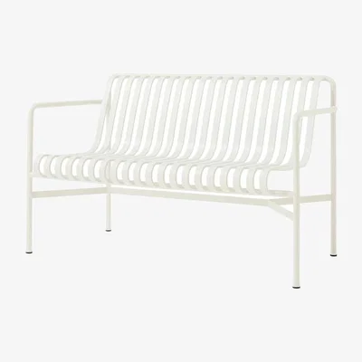 Made in Design Palissade Dining Bench with backrest metal / L 128 cm - Bouroullec, 2016 - Hay