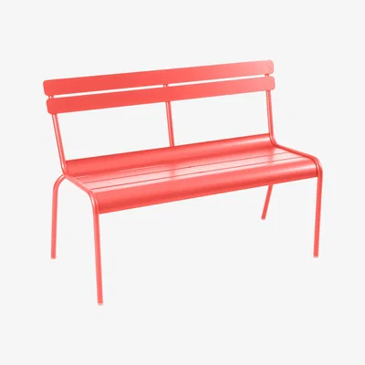 Made in Design Luxembourg Bench with backrest by Fermob Red