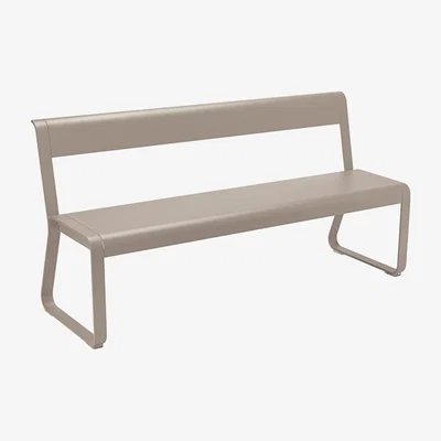 Made in Design Bellevie Bench with backrest - L 161 cm / 4 persons by Fermob Beige