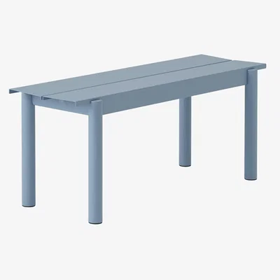 Made in Design Linear Bench metal blue / Steel - L 110 cm - Muuto