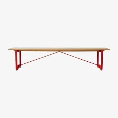 Made in Design Brut Bench - / Wood & cast iron - L 220 cm by Magis Red/Natural wood