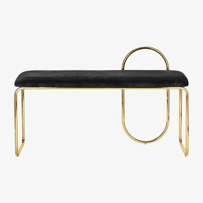 Made in Design Angui Padded bench - / Velvet - L 110 cm by AYTM Black/Gold
