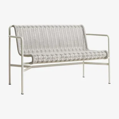 Made in Design Palissade Cord Dining Bench with backrest textile / L 128 cm - Rope Recycled fabric - Hay
