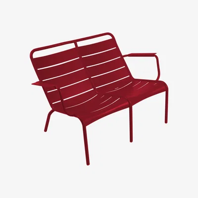 Made in Design Luxembourg Duo Bench with backrest - 2 seaters by Fermob Red