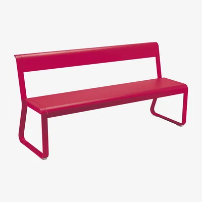 Made in Design Bellevie Bench with backrest - / L 161 cm - 4 seats by Fermob Pink