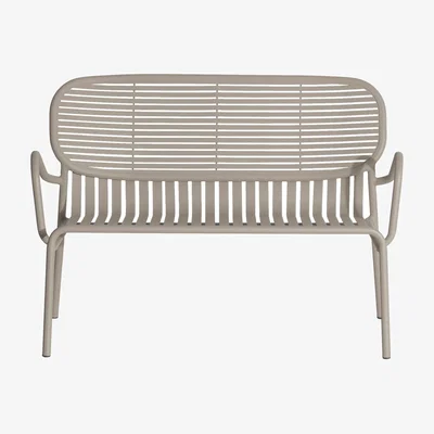 Made in Design Week-end Bench metal beige / Aluminium - L 114 cm - Petite Friture