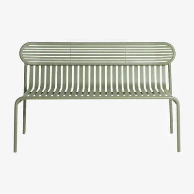 Made in Design Week-End Bench with backrest - / Aluminium - L 121 cm by Petite Friture Green