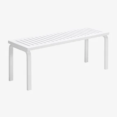 Made in Design 153A Bench wood white / L 112,5 cm - Alvar Aalto, 1945 / Slatted seat - ARTEK