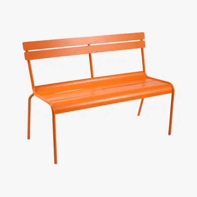Made in Design Luxembourg Bench with backrest - 2/3 seats by Fermob Orange