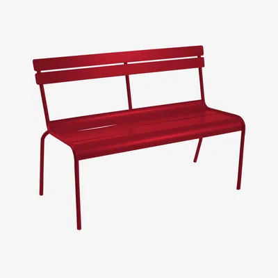 Made in Design Luxembourg Bench with backrest - 3/4 seaters by Fermob Red