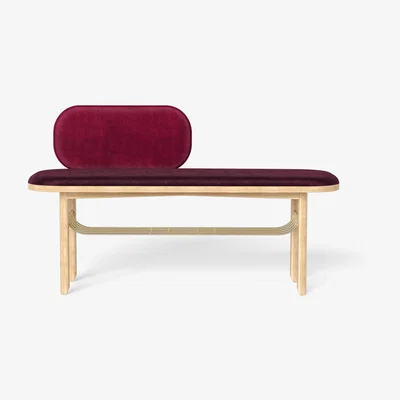 Made in Design Eustache Bench - / L 102 cm - Velvet by Hartô Red