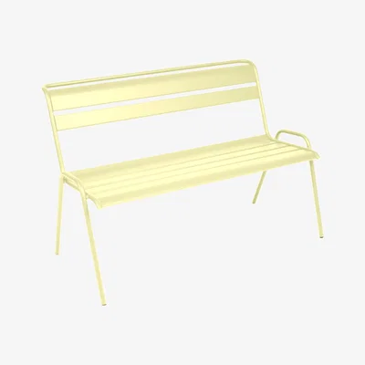 Made in Design Monceau Bench with backrest - / 2 to 3 seats - L 116 cm by Fermob Yellow