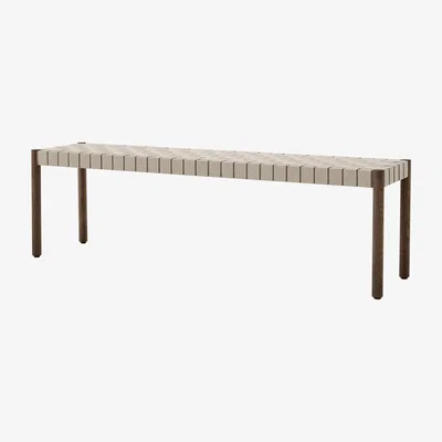 Made in Design Betty TK5 Bench wood brown / L 157 cm - Linen straps - &tradition