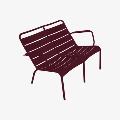 Made in Design Luxembourg Duo Bench with backrest - / 2 seats - l 119 cm by Fermob Red