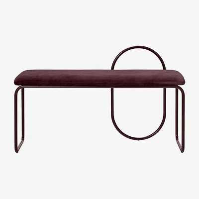 Made in Design Angui Padded bench - / Velvet - L 110 cm by AYTM Red/Purple