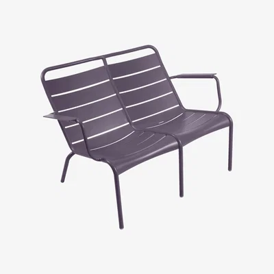 Made in Design Luxembourg Duo Bench with backrest - 2 seaters by Fermob Purple