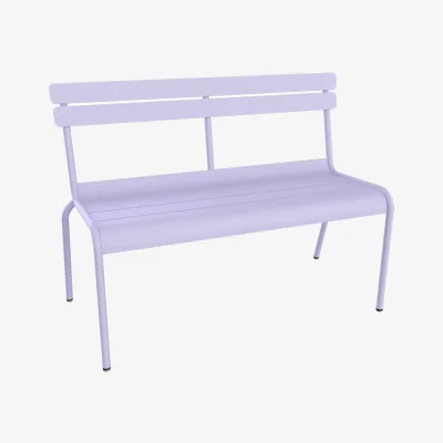 Made in Design Luxembourg Bench with backrest metal purple / 2-3 seats - L 118 cm - aluminium - Fermob