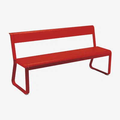 Made in Design Bellevie Bench with backrest - L 161 cm / 4 persons by Fermob Red