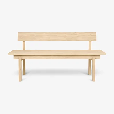 Made in Design Peka OUTDOOR Bench with backrest - / L 150 cm - Accoya-treated pine by Ferm Living Natural wood