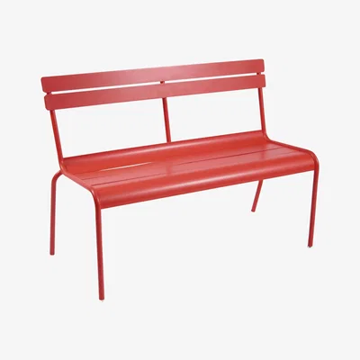Made in Design Luxembourg Bench with backrest - 2/3 seats by Fermob Red