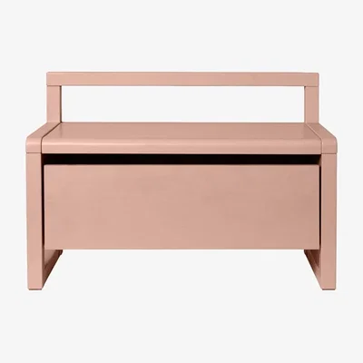 Made in Design Little Architect Children's bench wood pink / Storage with sliding drawer - L 60 cm - Ferm Living