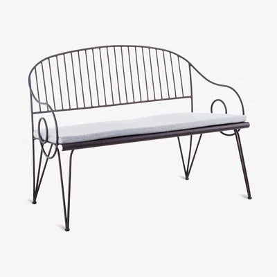 Made in Design Ariete Bench with backrest - / L 127 cm - Iron / Seat cushion by Unopiu Brown/Metal