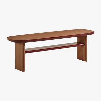 Made in Design Equilibre Bench wood red / L 140 cm - Maison Sarah Lavoine