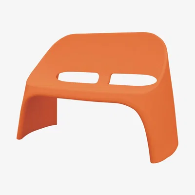 Made in Design Amélie Bench with backrest - 2 seats by Slide Orange