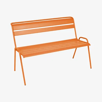 Made in Design Monceau Bench with backrest - W 116 cm - 2 to 3 guests by Fermob Orange