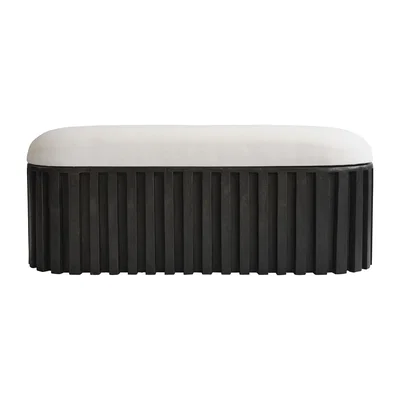 Nordic Nest 101 Copenhagen Tribu bench linen Coffee-white chalk
