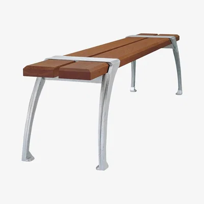Nordic Nest Byarums bruk Haga bench Mahogany oil raw aluminum stand