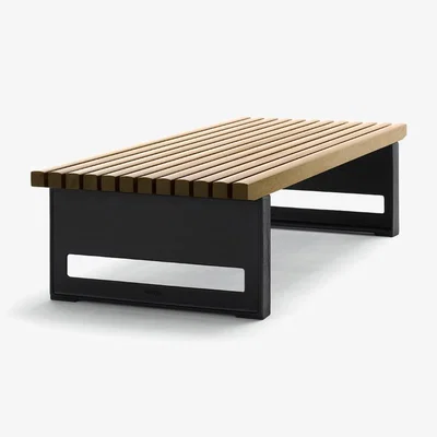 Nordic Nest Byarums bruk Block bench Oak oil wide black stand