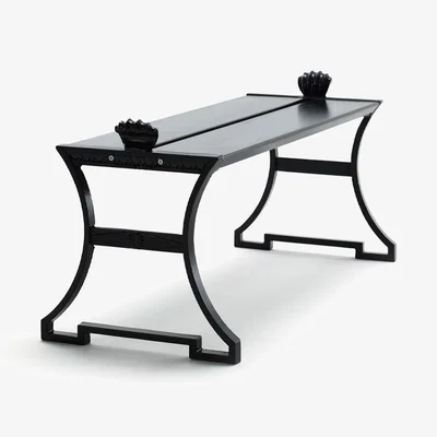 Nordic Nest Byarums bruk Sneckan bench Black lacquered pine black stand