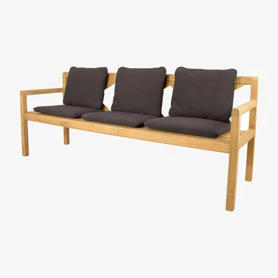 Nordic Nest Cane-line Grace 3-seater bench Dark grey teak