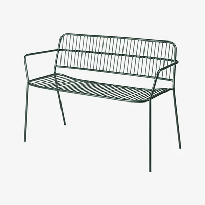 Nordic Nest Broste Copenhagen Eden bench with arm support Forest green