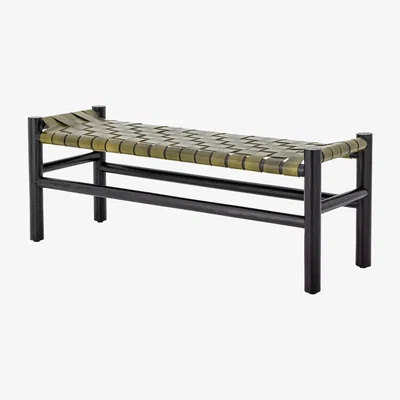 Nordic Nest Bloomingville Conner bench Black-green leather