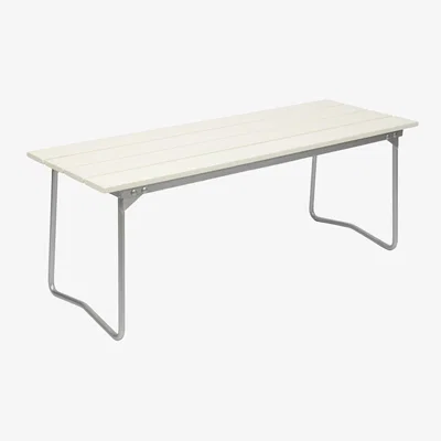 Nordic Nest Grythyttan Stålmöbler Bänk 8 bench White lacquer oak-hot-dip galvanized steel stand