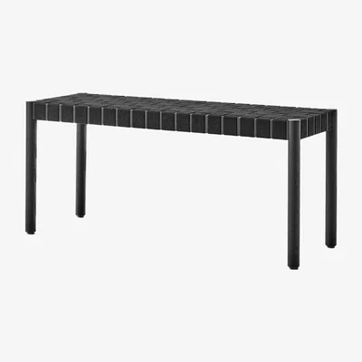 Nordic Nest &Tradition Betty TK4 bench Black. black braided linen seat
