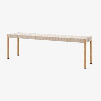 Nordic Nest &Tradition Betty TK5 bench Oak. natural braided linen seat