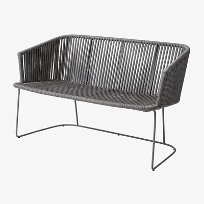 Nordic Nest Cane-line Moments bench Grey