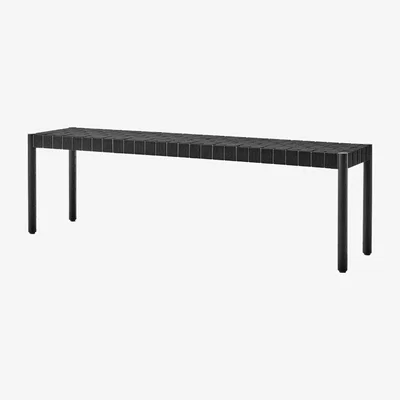 Nordic Nest &Tradition Betty TK5 bench Black. black flätad linnebandsseat