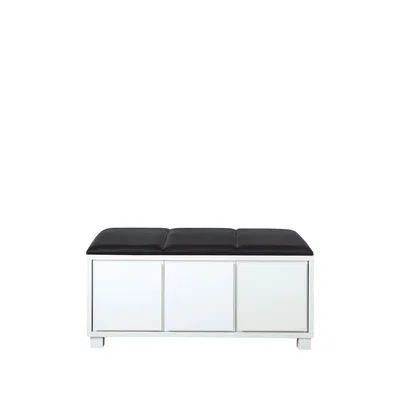 Nordic Nest Scherlin Bänk 6 Leather black. white stomme