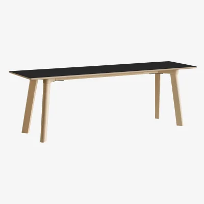 Nordic Nest HAY CPH215 Deux 2.0 bench 140 cm Black laminate-untreated beech