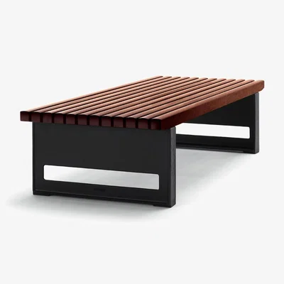 Nordic Nest Byarums bruk Block bench Mahogany wide black stand